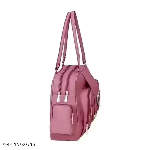 Handbag – Pink PU Casual Handbag (2 Compartments, Korean Style) - image 3