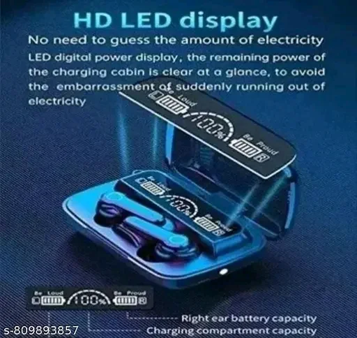 Smart TWS Earbuds with Digital Display Charging Case – Touch Control & Deep Bass Sound